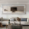 Rectangle Wall Full Length Mirror Crushed Diamond Crystal Bevelled Full Body