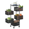 Vegetable Shelf Rack Tier Mobile Kitchen Utility Rotating Storage 6 Cart Trolley