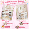 Princess Dressing Table Kids Vanity Desk & Chair Set-White