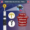 Thanaddo 20 FT Sectional Flag Pole Kit Extra Thick Aluminum Flagpole with 2 Flag