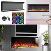 LED Light Flame 3 Sides 40 Inch Wall Inset Mounted Media Wall Electric Fireplace