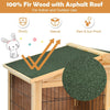 Wood Rabbit Hutch Double Decker Guinea Pig Ferret Cage with Ramp Waterproof Roof