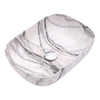 Bathroom Basin Sink Sit-on Flat Mounted Vessel Countertop Marble Effect w/ Waste