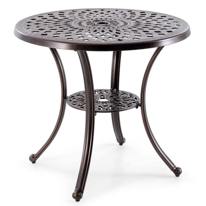 79 cm Diameter Round Table Garden Patio Cast Aluminum Table Dining Bistro Table