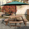8 Seater Wooden Round Picnic Table and Bench Set Garden Furniture Set Outdoor