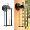 Glass Wall Sconce Lamp Garden Outdoor Porch Loft Rustic Metal Wall Light Lantern