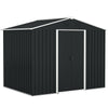 8 x 6ft Garden Storage Shed with Double Sliding Door Outdoor Grey