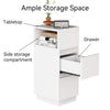 Slim Bedside Tables,Small Narrow Side End Tables w/ Drawers for Bedroom, Living