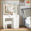 Dressing Table Makeup Desk Vanity Set w/ LED Lights Mirror + Stool + Drawers New