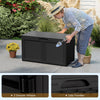 Rattan Texture Storage Container with Wheels & Lockable Lid Black