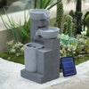 Solar Power Garden Water Feature Fountain LED Lights Patio Home Statues Cascade