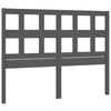 Bed Headboard Grey 165.5x4x100 Solid Wood Pine N6Q8