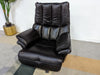 DFS Adstock Black Leather Electric Incline Swivel Chair & Footstool RRP £1559