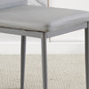 Modern Set of 4 Faux Leather Dining Chairs Padded Seat Kitchen Dinning Room Grey