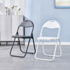 Set of 2 Folding Chair Padded Faux Leather Chair Home Office Dining Chairs
