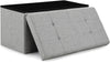Gray fabric two-seater folding storage stool storage toy box chair seat UK