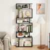 6-Tier Black Bookshelf Geometric Bookcase w/ 2 Anti-Tipping Kits