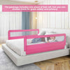 Toddlers Fold Down Bed Rail Guards 150 cm Baby Bed Guard Rail-Pink