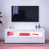 120cm Modern TV Unit Cabinet Stand White High Gloss with LED RGB Lights Drawers