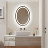 XL Oval LED Bathroom Mirror Makeup Mirror Anti-Fog Makeup Shaving Haircut Mirror