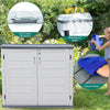 Garden Outside Double Bin Tools Shed Lockable Resin Storage Box Sheds 130x75cm