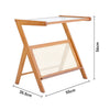 Mid-Century Modern Solid Wood Arm Chair Fabric Upholstered Armchair Rattan Chair
