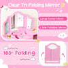Kids 2-in-1 Princess Makeup Vanity Set with Removable Tri-Folding Mirror