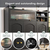 Sideboard Storage Cabinet Cupboard Buffet with Glass Door Dining Room Furniture