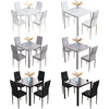 75cm Square Glass Top Table and 2/4 High Back Chairs Set Dining Kitchen Room Set