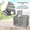 Wheelie Bin Store Double Wooden Shed Dustbin Storage Garden Outdoor Grey Cover