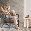 Padded Armchair Leisure Chair with Metal Frame for Living Room Bedroom Office