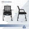 Mesh Back Guest Reception Chair Set of 2 Home Office Chair on Wheels