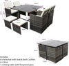 Garden Furniture Outdoor Patio Rattan Set Brown Grey Black Table 9-Piece Havana