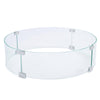 Round OUTDOORS Gas Fire Pit Table Wind Guard Clear Tempered Flame Glass Shield