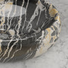 Ceramic Bathroom Vanity Countertop Sink Hand Wash Basin Oval Black Marble Effect