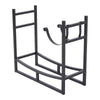 Black Metal Wood Log Storage Rack Stand Fireplace Firewood Holder Indoor Heater