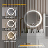 Modern Dressing Table Set with LED Light Mirror Stool Drawers Shelves Bedroom