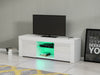 Modern TV Unit Stand Cabinet Sideboard White High Gloss Doors with LED Lights