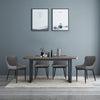 Set of 2 Dining Chairs PU Faux Leather Metal Legs Restaurant Chairs Grey Chairs