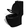 Stand Toilet & Bidet Set Black Ceramic I3T9