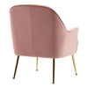 Pink Velvet Lounge Chair Tub Accent Wing Back Armchair Bedroom Living Room Sofa