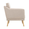 Beige Armchair with Rubber Wood Legs Upholstered Accent Chair Single Sofa Lounge