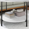 Round 2-Tier Coffee Table with Storage Shelf, Rustic Wood & Metal