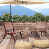 Set of 2 Woven Leather Accent Chair Modern Lounge Chair Armless Side Chair