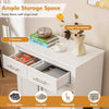 Modern Indoor Cat Furniture Cat Litter Box Enclosure w/ Storage-White