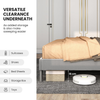 Double Bed Frame Upholstered Velvet Headboard Slatted Base Modern Bedroom Luxury