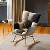 Modern Patchwork Fabric Rocking Nursing Chair Upholstered Relax Rocker Armchairs