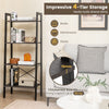 4-Tier Industrial Bookshelf Free Standing Display Shelf Storage Rack for Bedroom