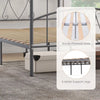 Double Size Metal Canopy Bed Frame 4-Poster Modern Platform Wooden Slat Support