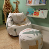 rucomfy | Printed Safari Friends Kids Snuggle Chair | Pre-Filled Beanbag